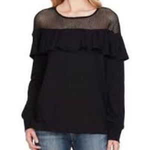 Jessica Simpson Black Tenley Long Sleeve Top